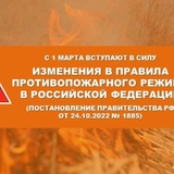 С 1 марта вступили в силу изменения в Правилах противопожарного режима