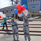 В Кировском районе сегодня работала выставка, посвященная Дню космонавтики.